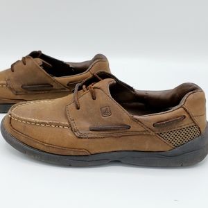 Sperry Charter Oxford Brown Leather Kid's Shoes